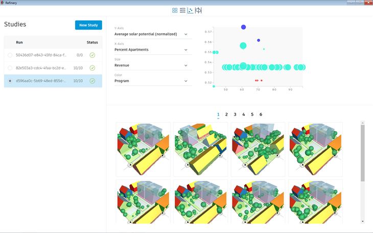 Apartment layouts are compared using solar potential, revenue, and program, which are easily calculated measures of performance but not the full picture. It is easy to inadvertently optimize for the calculable rather than the important ([source](https://www.keanw.com/2018/11/project-refinery-implement-generative-design-workflows-for-aec.html)).