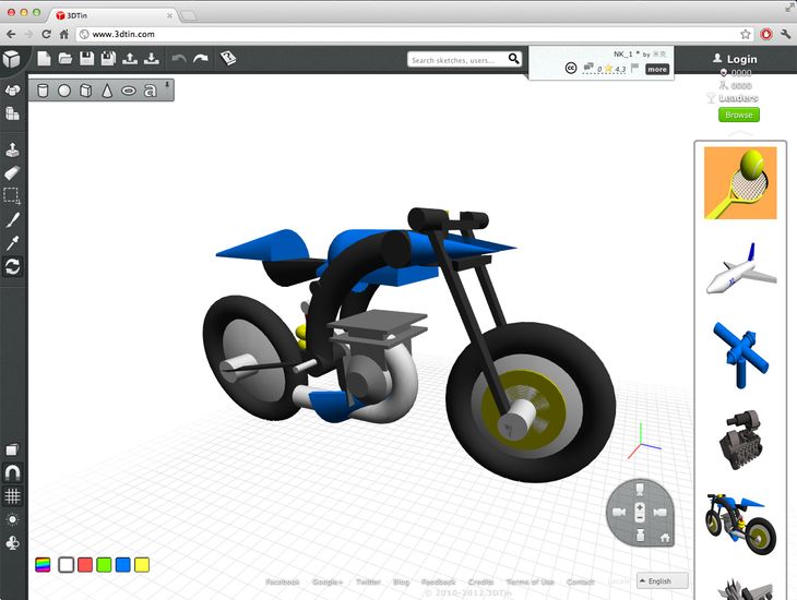 Motorbike design in 3dtin