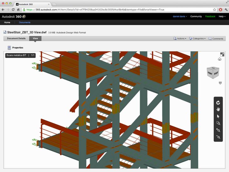 Stair in viewed on Autodesk 360