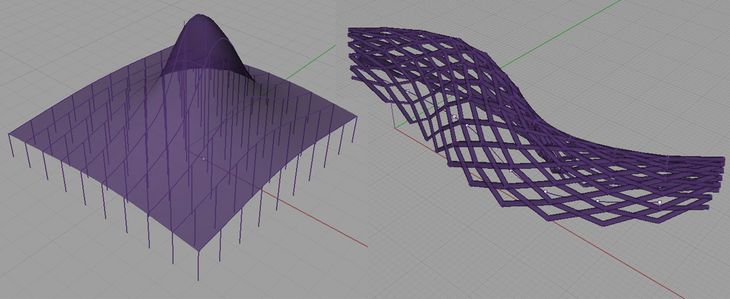 Fig. 2. Project one in Yeti (left) the more complicated project two in Yeti (right).